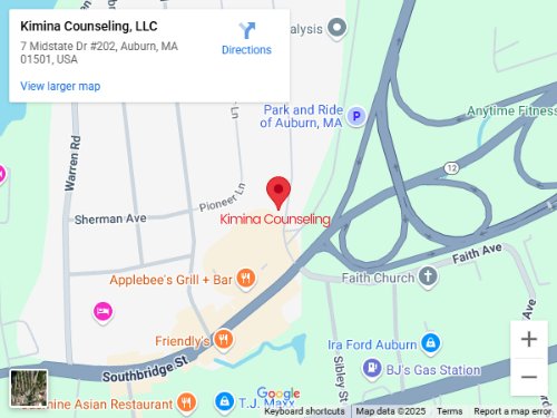 Directions From Your Location to Kimina Counseling, LLC in Auburn, MA